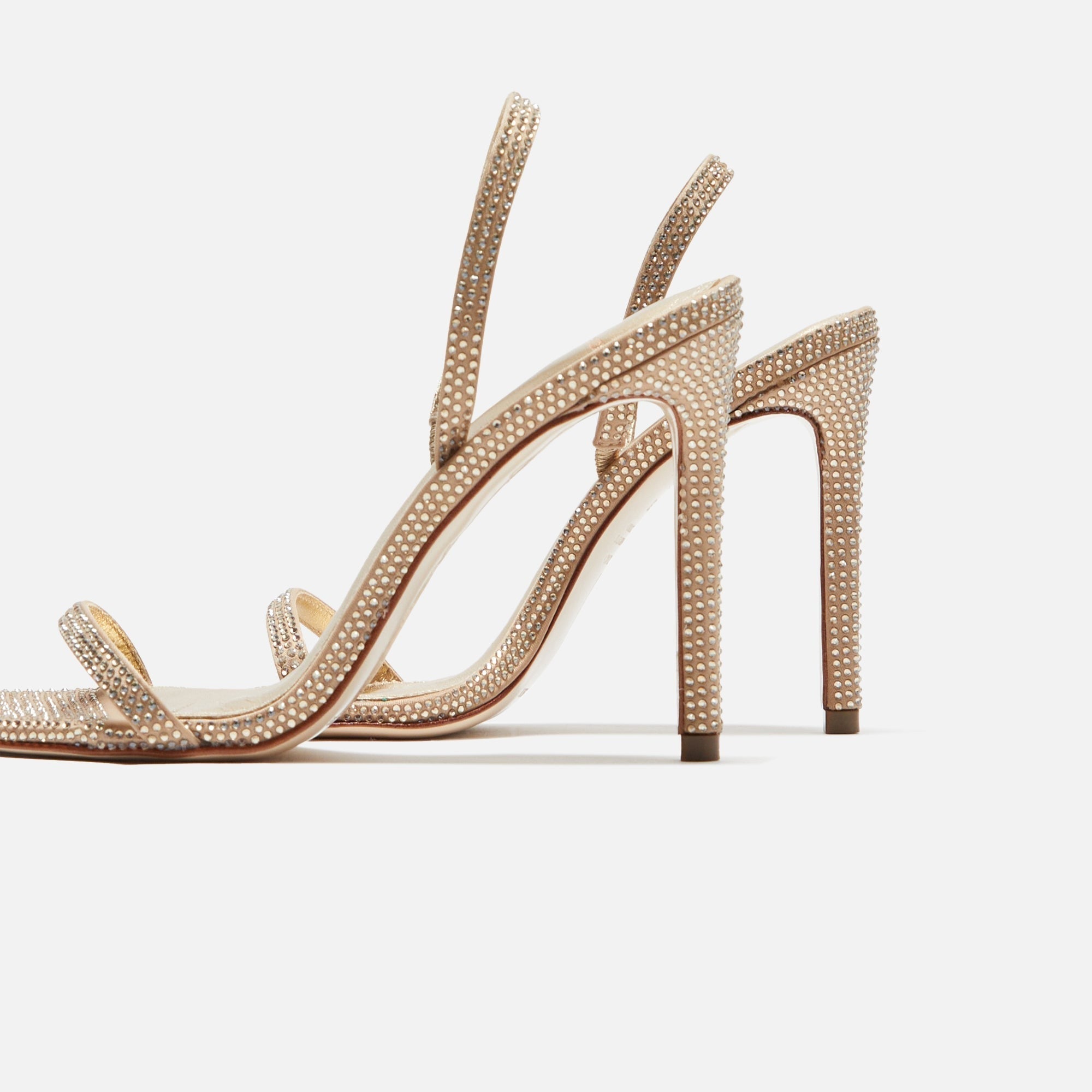 Black Suede Studio Luciana - Gold Satin / Matching Stones