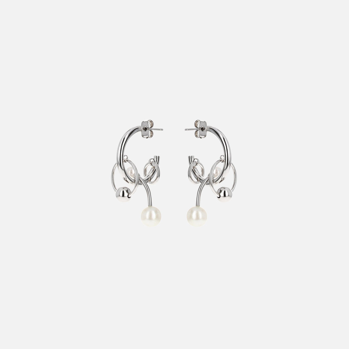 Justine Clenquet Chase Earrings - Palladium
