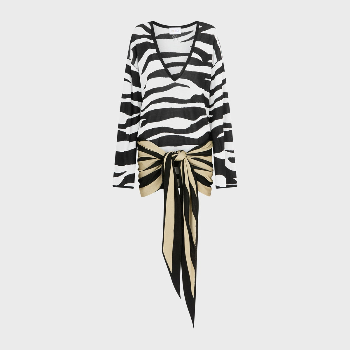 The Attico Zebra Mini Dress - Black / White