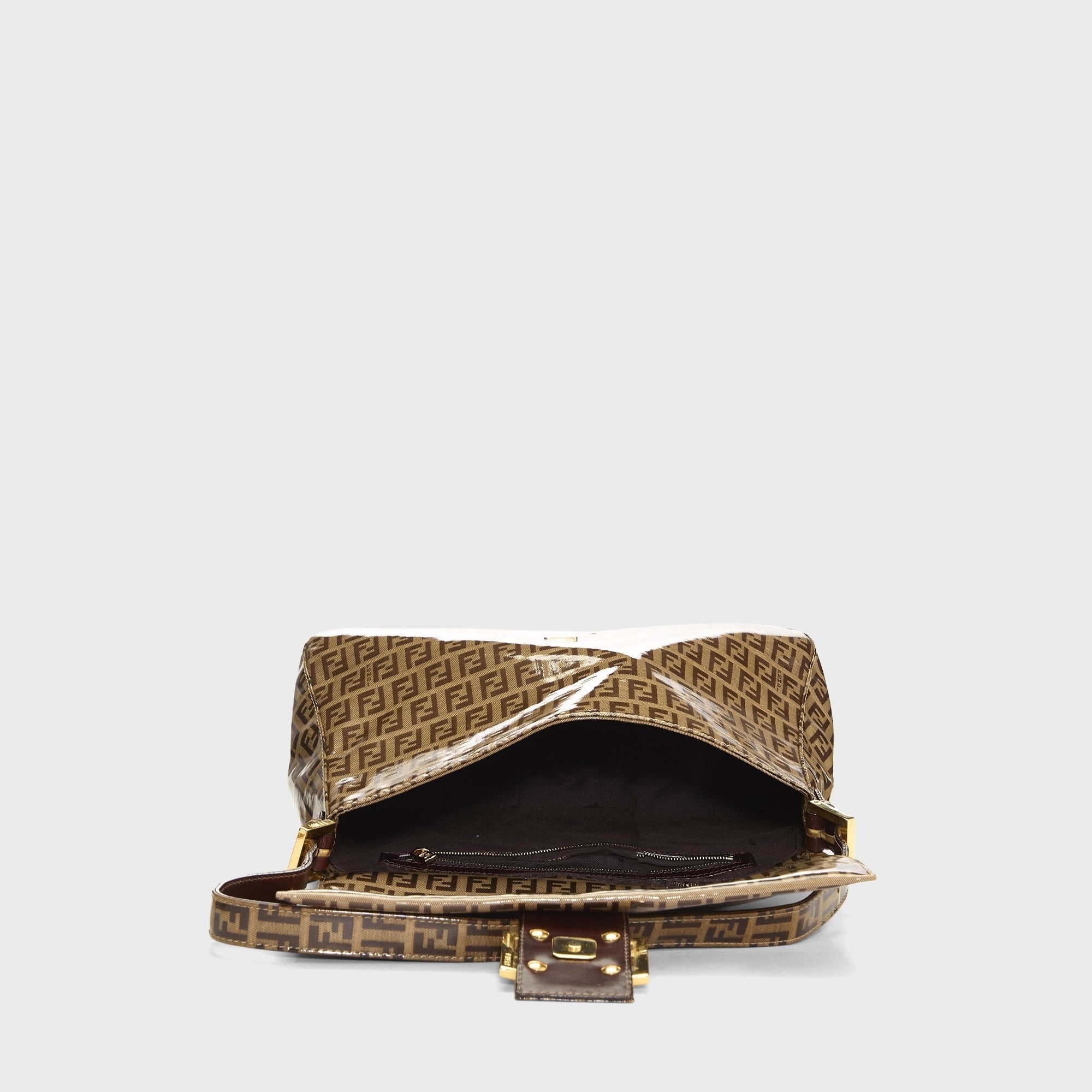 WGACA Fendi Patent Mamma Shoulder Bag - Brown