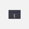 Saint Laurent Card Holder YSL Logo - Bleu Acier