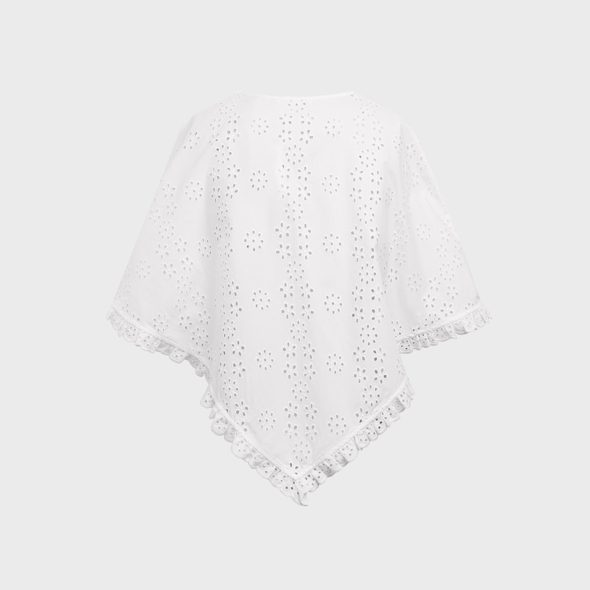Sandy Liang Soba Poncho Top - White