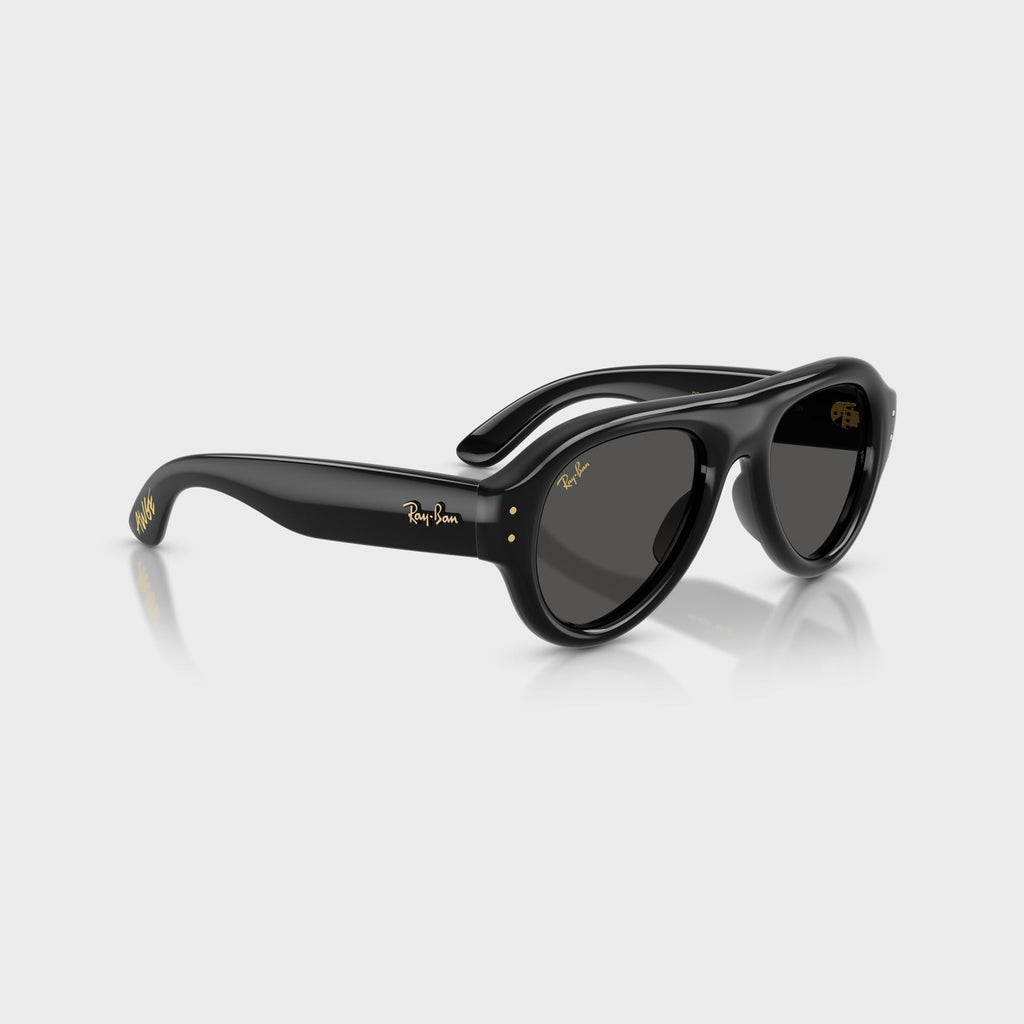Ray-Ban x A$AP Rocky Aviator Puffer Sunglasses - Black Frame / Dark Grey Lens