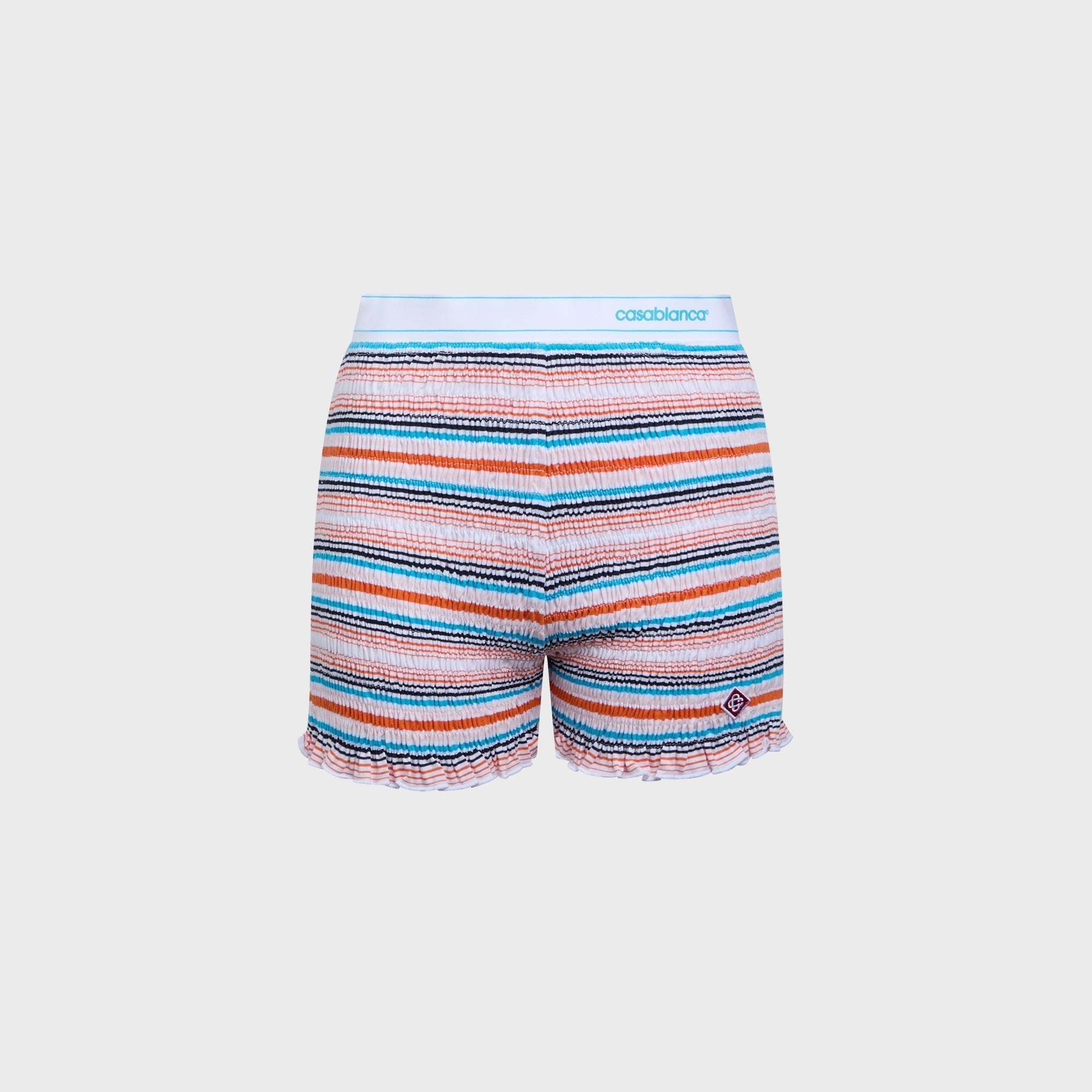 Casablanca Striped Shirred Short - Multi Stripe
