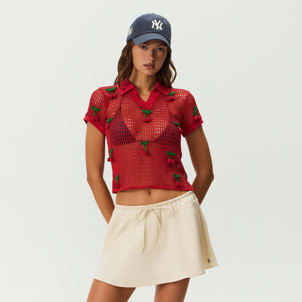 Kith Women Hedi Cherry Sweater Polo - Fury