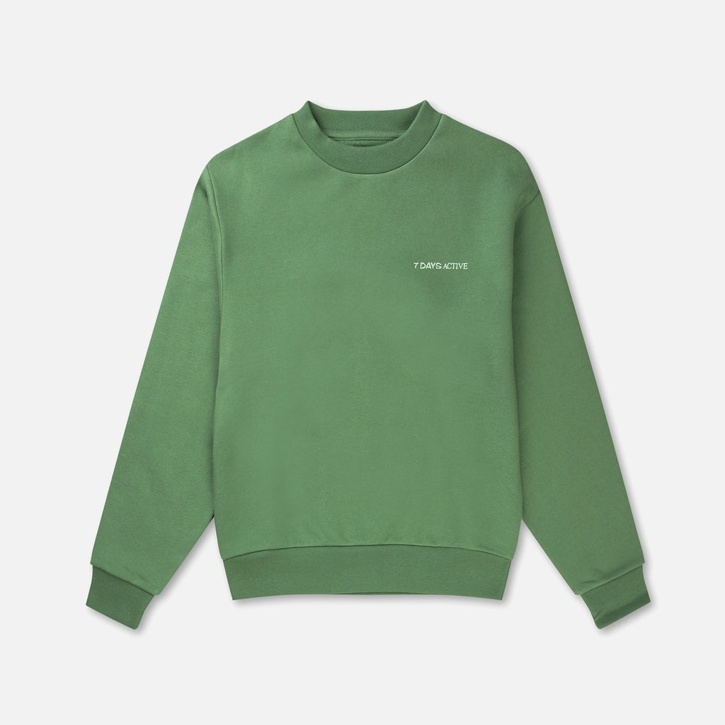 7 Days Active Organic Fitted Crewneck - Comfrey