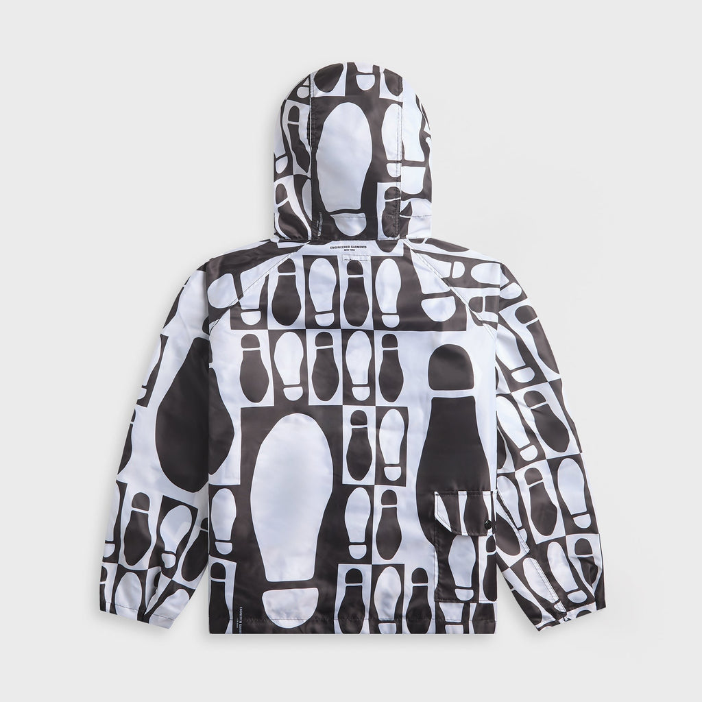 Engineered Garments Foot Print Polyester Pilot Twill Parka - White / Black