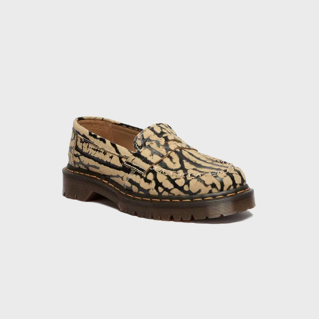 Dr. Martens Delapre Wild Emboss Suede Penny Loafer - Teak Brown / Black