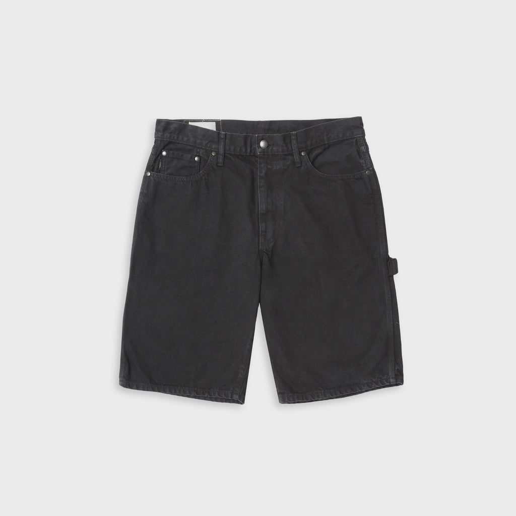 vowels Overdyed Painter Short - Black