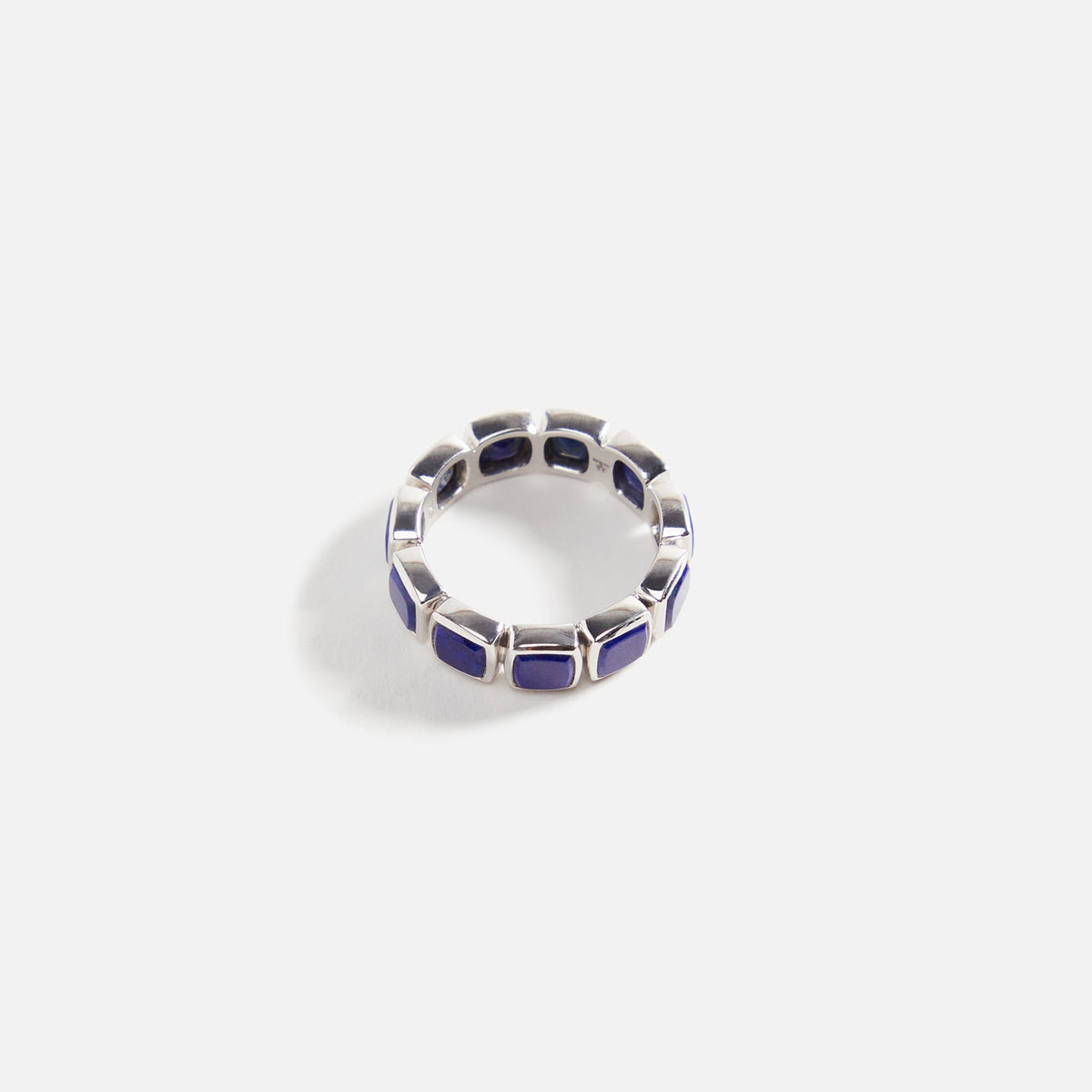 Tom Wood Cushion Band Lapis M Ring - Silver
