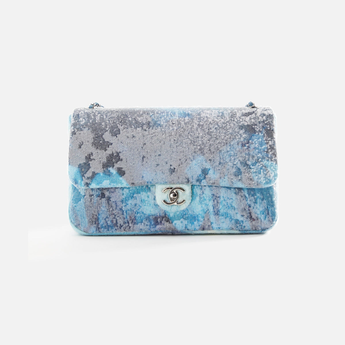 WGACA Chanel Sequin Waterfall XL Flapbag - Blue