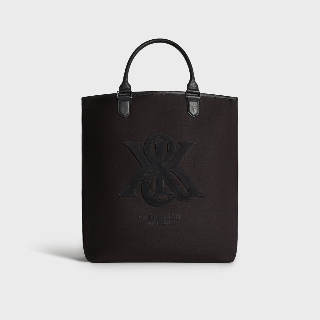 Kith Suede Applique Canvas Tote - Black