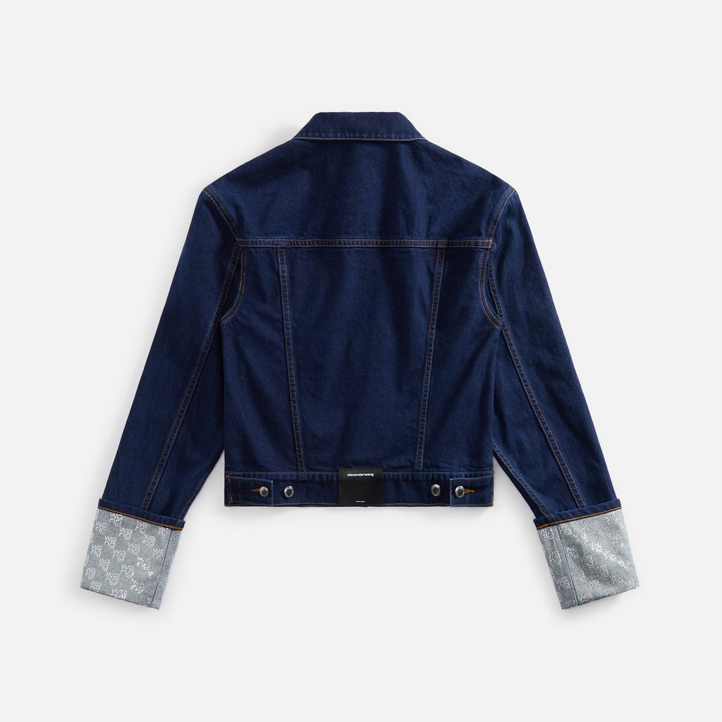 Alexander Wang Crystal Cuff Stacked Wang Jacket - Bright Indigo