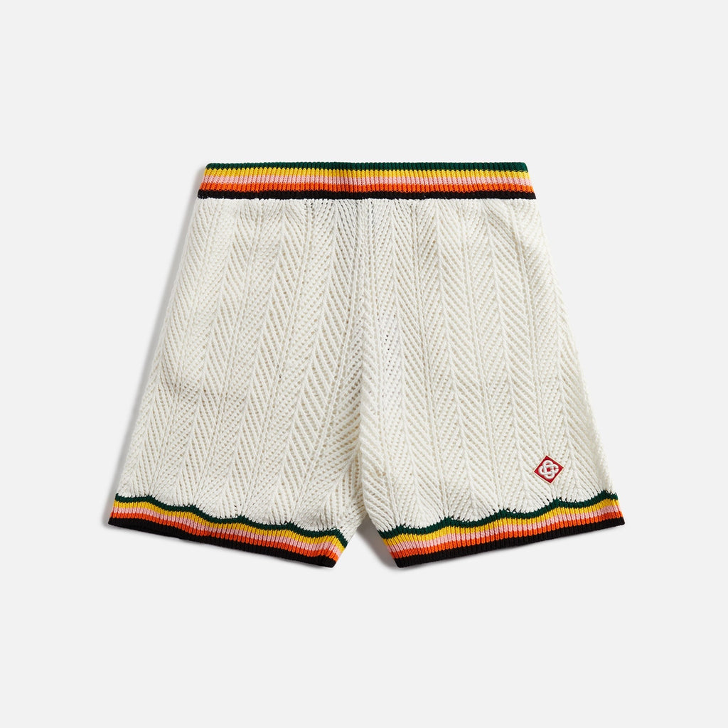Casablanca Chevron Lace Shorts - White / Multicolor
