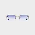 Vintage Frames Ibiza Rimless Drill Mount 24kt Yellow Gold Sunglasses - Baby Pink Flash