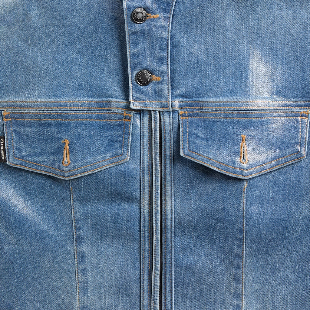 Ottolinger Glazed Denim Zip Top - Blue