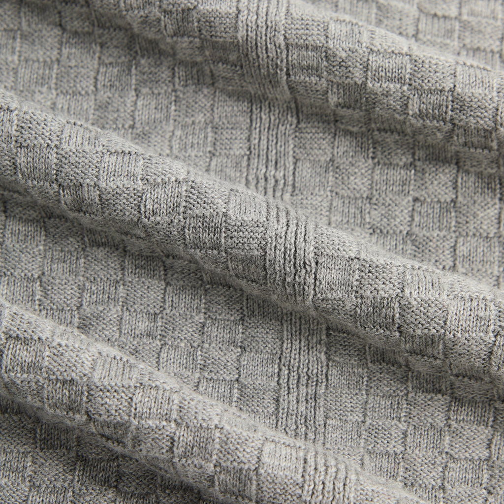 Kith Long Sleeve Tilden Pullover - Medium Heather Grey