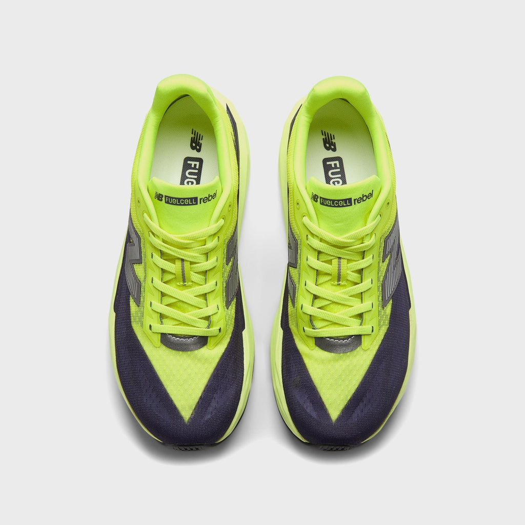New Balance FuelCell Rebel v5 - Alkaline Green / Boysenberry / Dark Silver Metallic