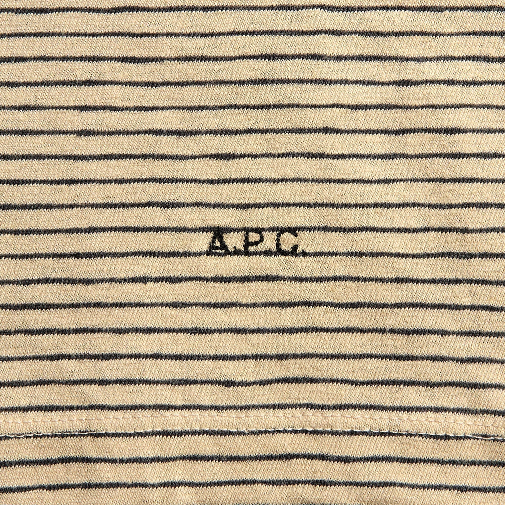 A.P.C. Striped Tee - Beige / Black