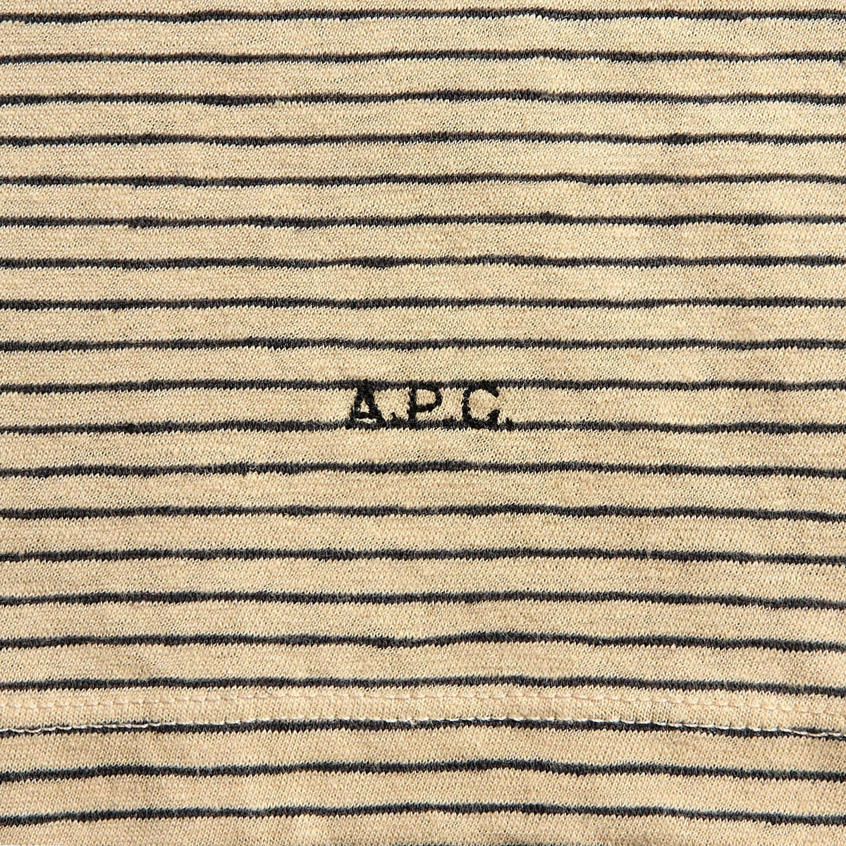A.P.C. Striped Tee - Beige / Black