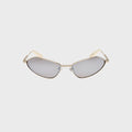 Jacquemus Bambino Angular Metal Sunglasses - Metal Silver / Matt White / Silver