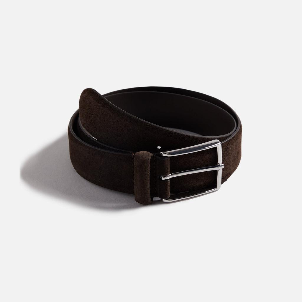 Anderson's Suede Semi Formal Belt - Dark Brown