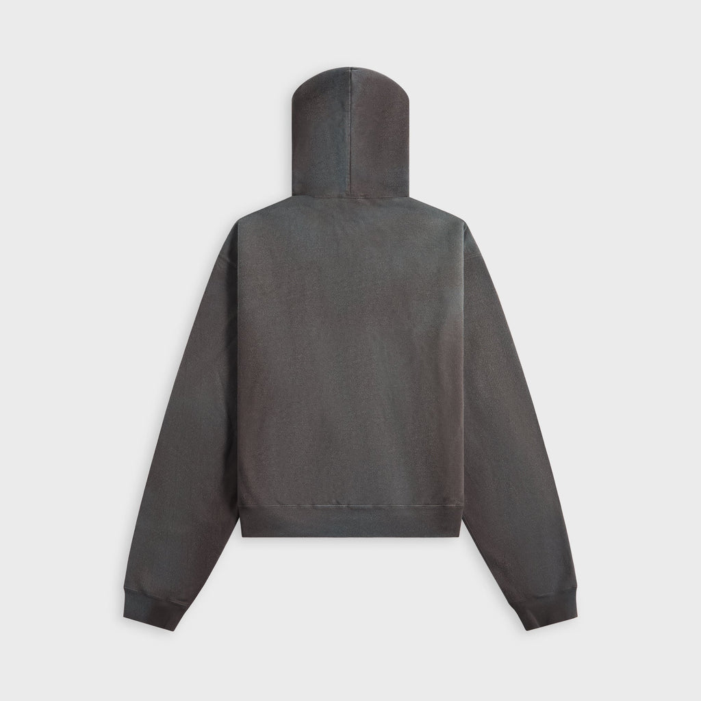 Auralee Product Dyed Pima Light Sweat Zip Parka - Ink Black