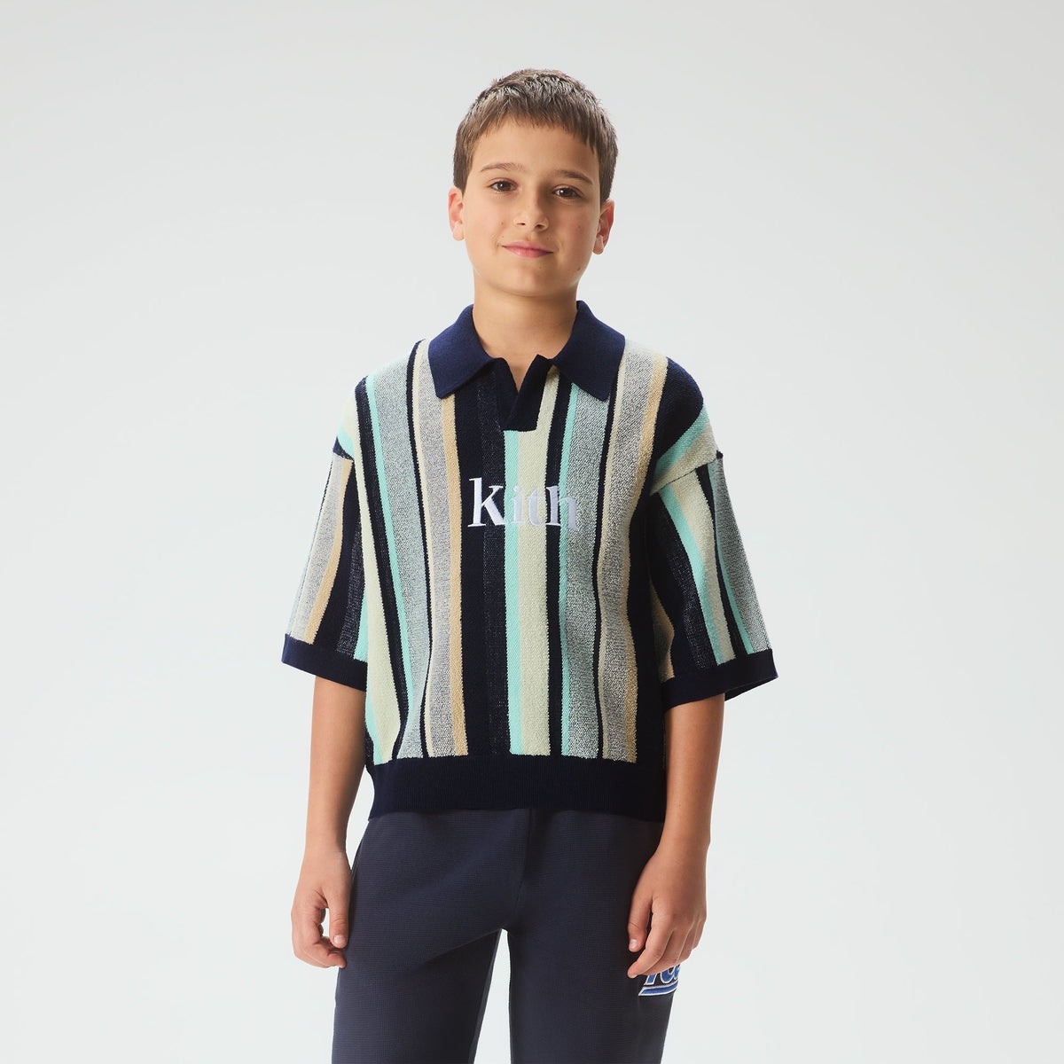 Kith Kids Striped Nelson Short Sleeve - Mykonos