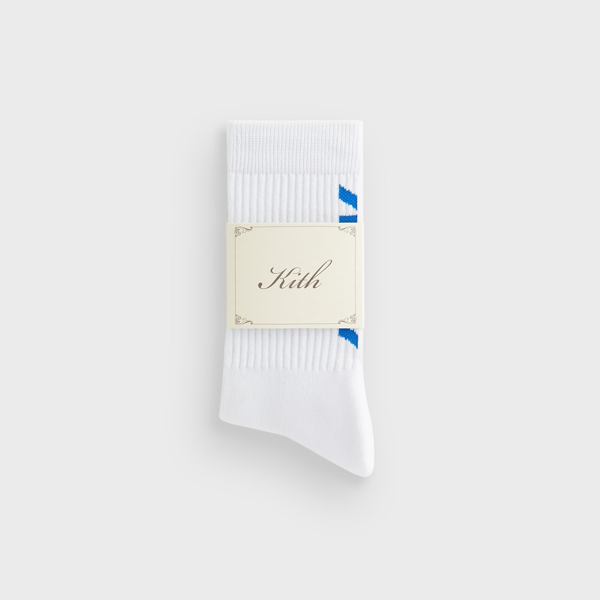 Kith Fast Logo Cotton Crew Socks - White