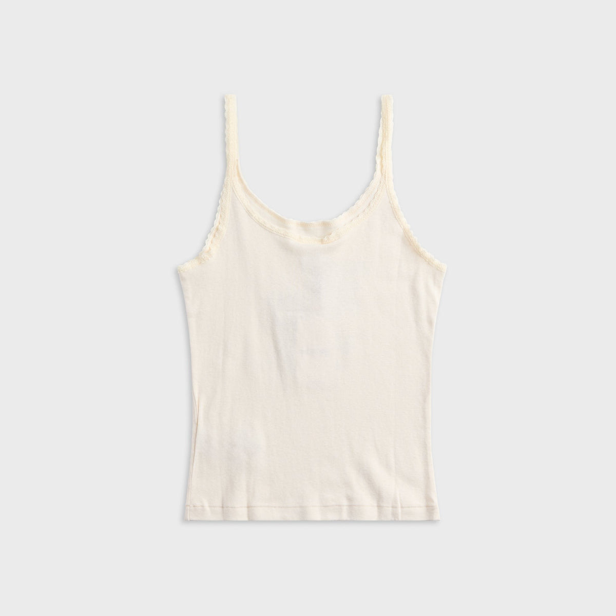 ReDone Lace Strap Tank Handle With Care - Vintage White