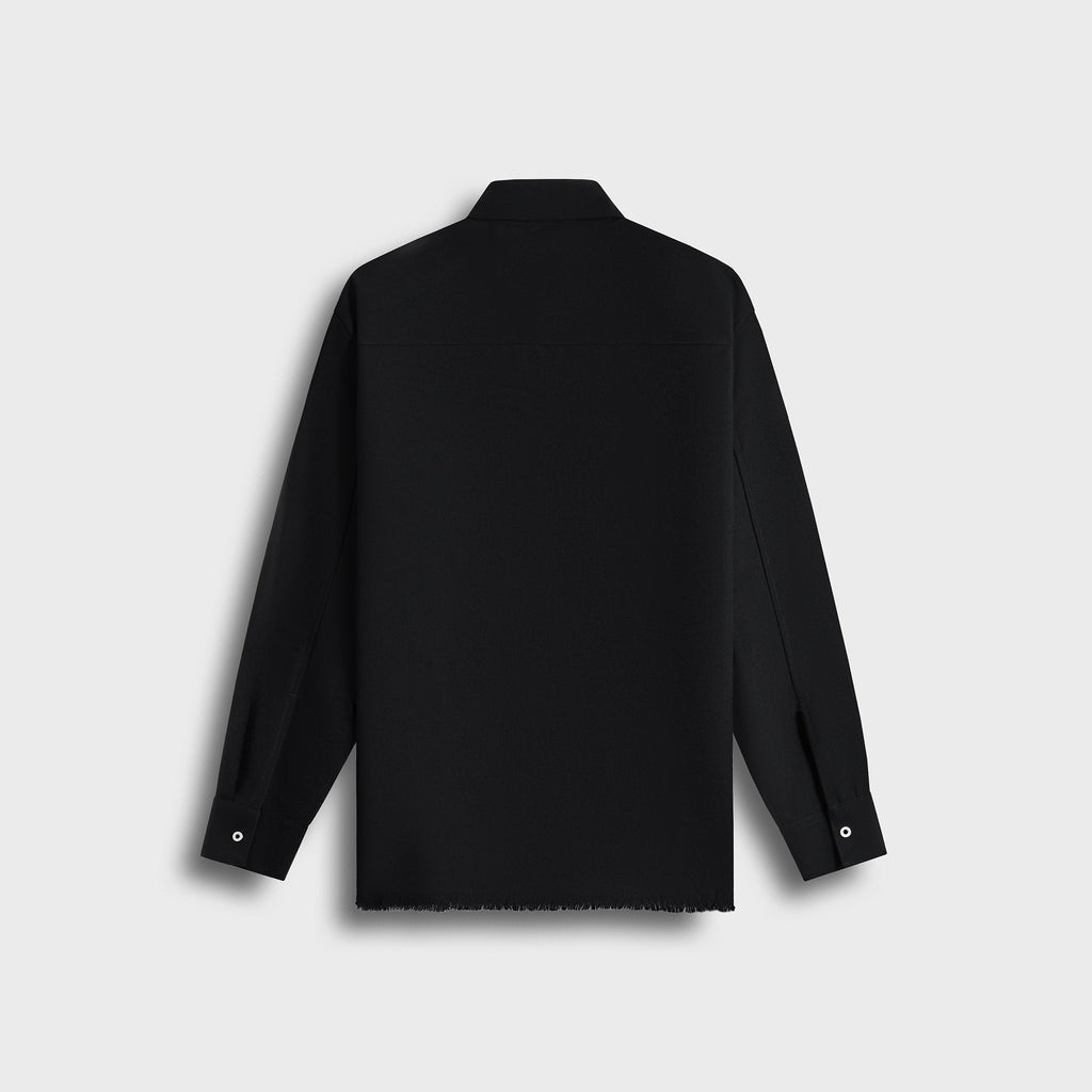 Jil Sander Wool Shirt with Eyelets – Black