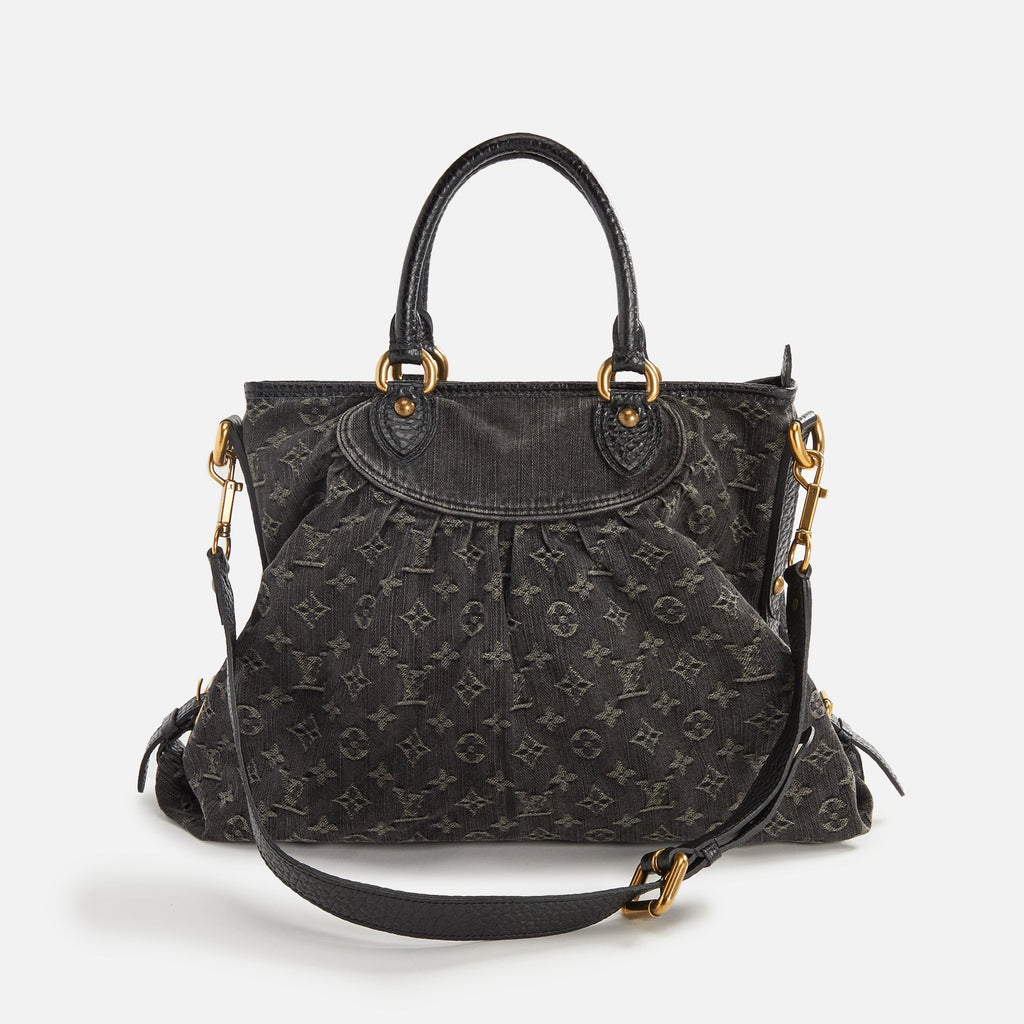 WGACA Louis Vuitton Denim Neocabby GM Bag - Black