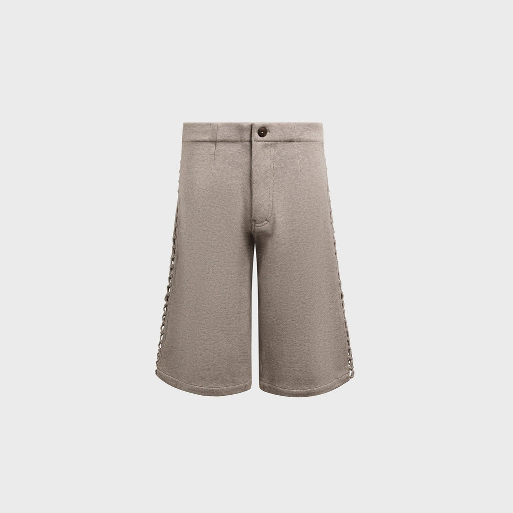 Isa Boulder Relaxed Macrame Pants - Light Grey
