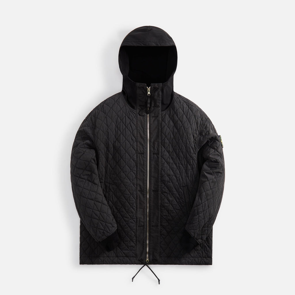 Stone Island Quilted Hooded Zip-Up Jacket - Lead Grey