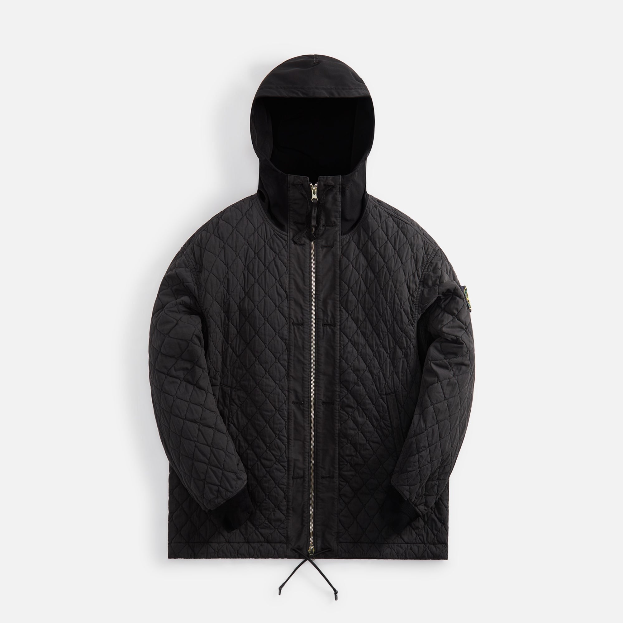 Stone Island Quilted Hooded Zip-Up Jacket - Lead Grey