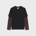 Courrèges AC Double Sleeve Tee - Black / Burnt Red