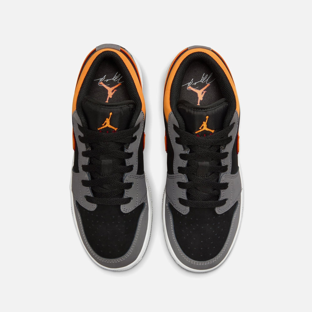 Nike GS Air Jordan 1 Low Se - Black / Vivid Orange / Light Graphite