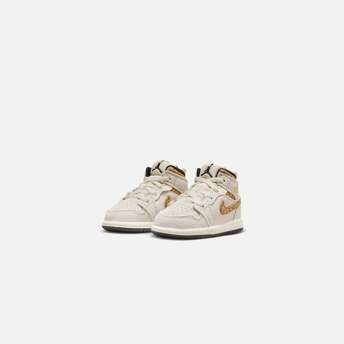 Nike TD Air Jordan 1 Mid SE - Light Orewood Brown / Metallic Gold / White / Light British Tan