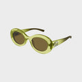 Gucci Oval Frame Sunglasses - Green / Brown