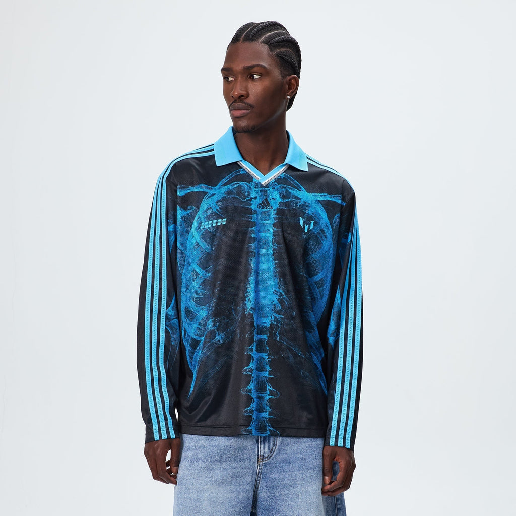 Kith & Messi for adidas Football Skeleton Goalkeeper Long Sleeve Tee - Black / Blue