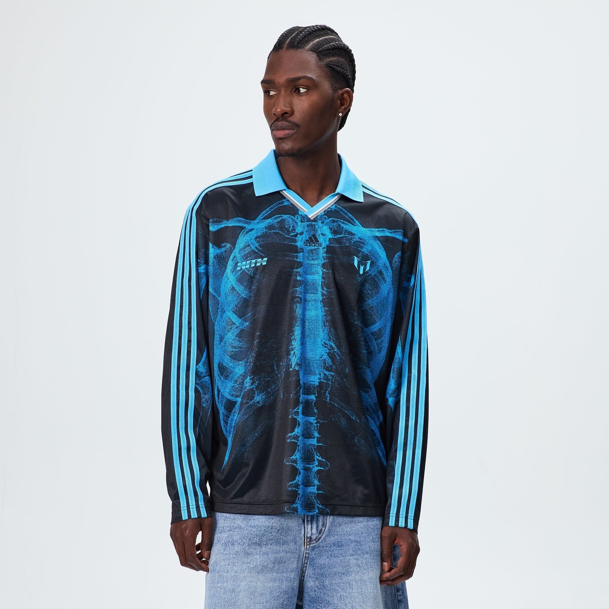 Kith & Messi for adidas Football Skeleton Goalkeeper Long Sleeve Tee - Black / Blue