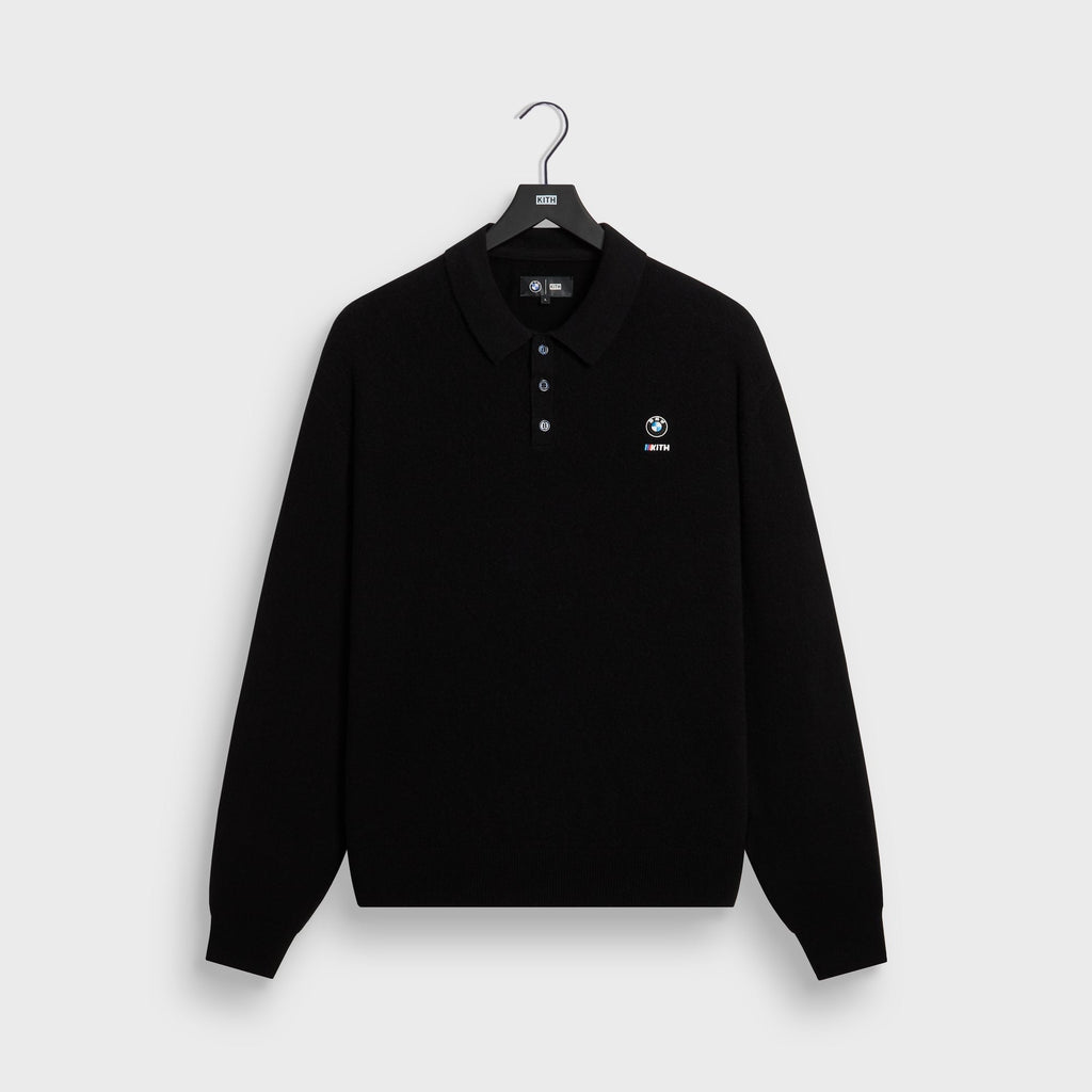 Kith for BMW Long Sleeve Cashmere Tilden Pullover - Black