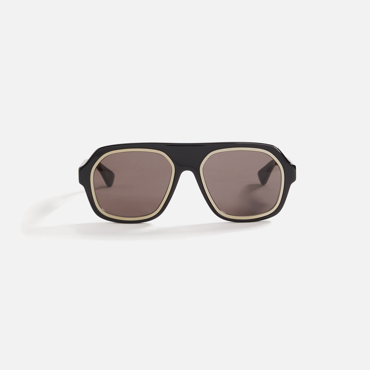 Bottega Veneta Rim Aviator - Black / Grey