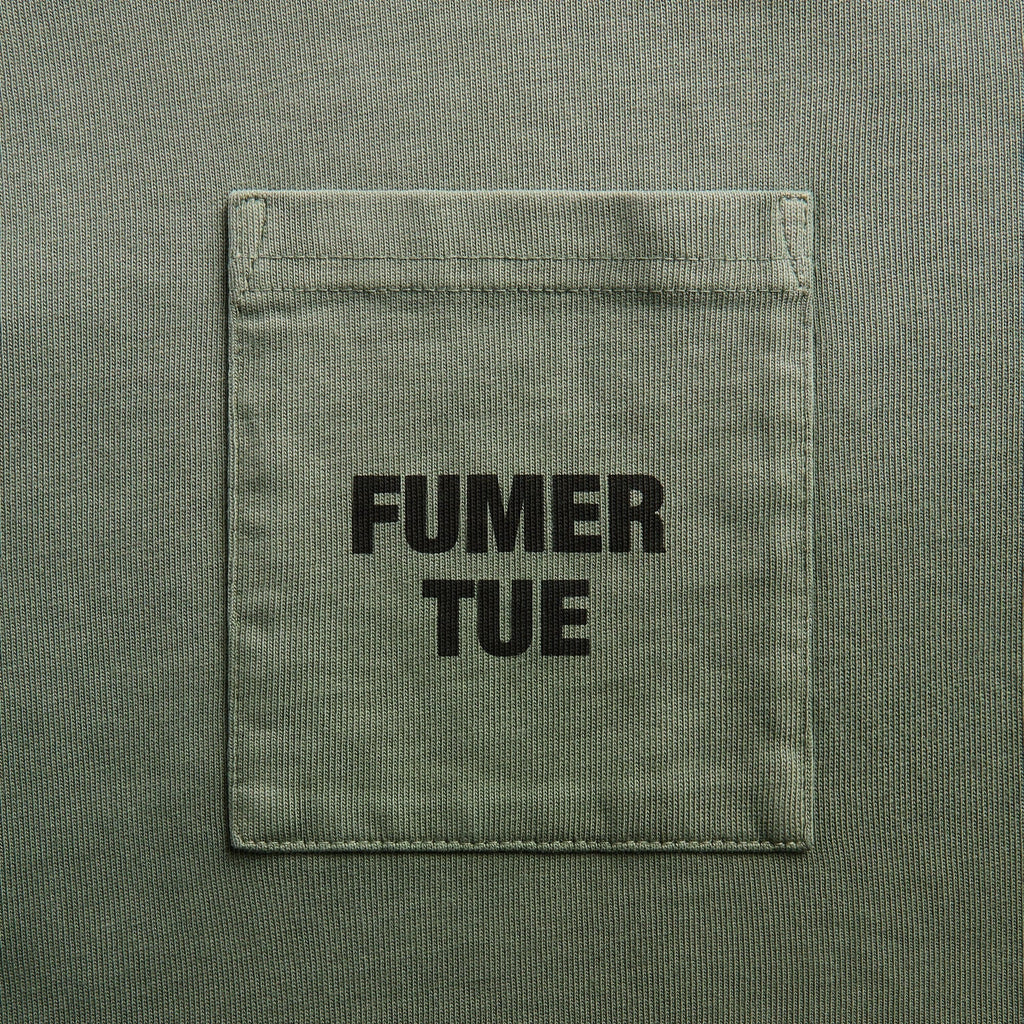 Rhude Logo Pocket Tee - Washed Olive / Black