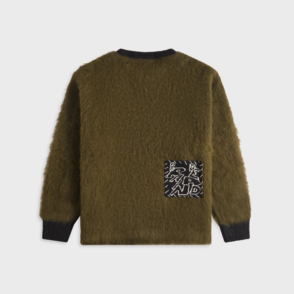 Brain Dead Future Vision Boxy Knit Sweater - Olive