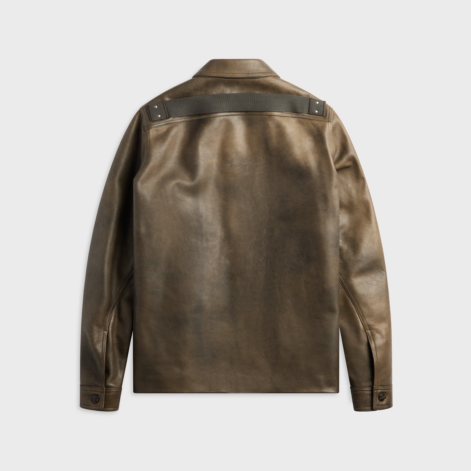 Rick Owens Buttoned Brad Leather Jacket - Washed Black