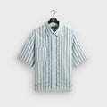 Kith Spun Silk Linen Stripe Paxton Buttondown - Light Indigo