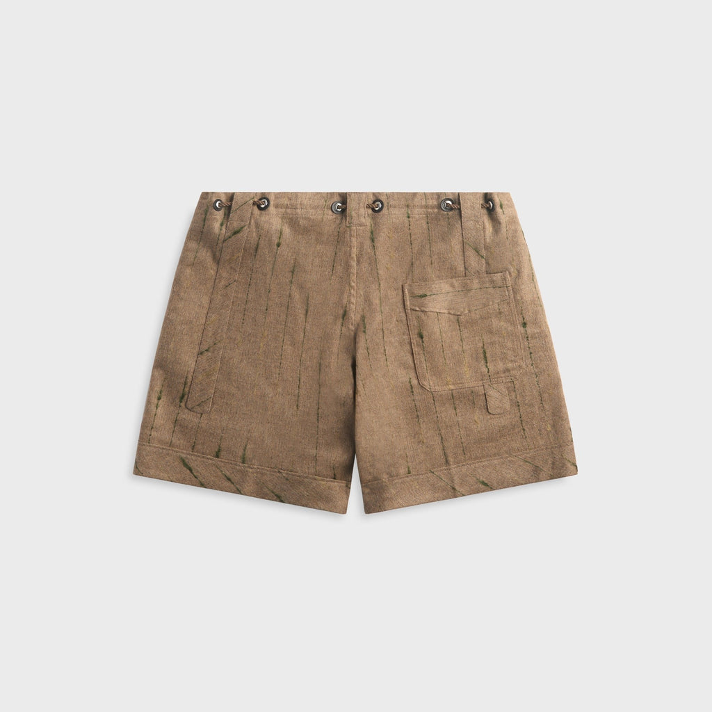 Kiko Kostadinov Mosaic Check Kyan Short - Moor Brown