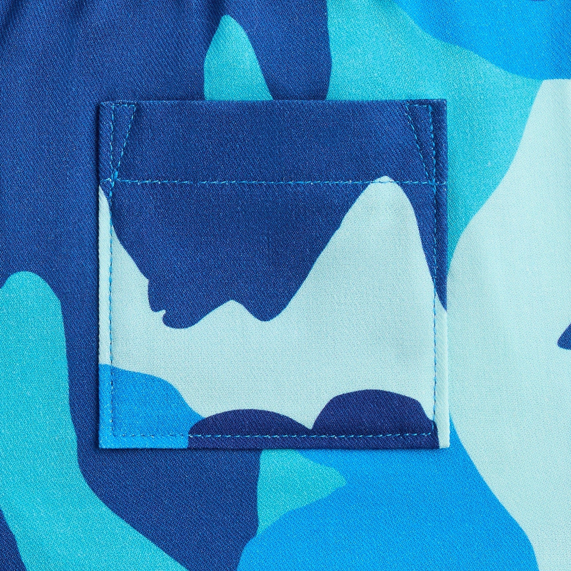 Kith Kids Abstract Tropical Thompson Camp Short - Turquoise