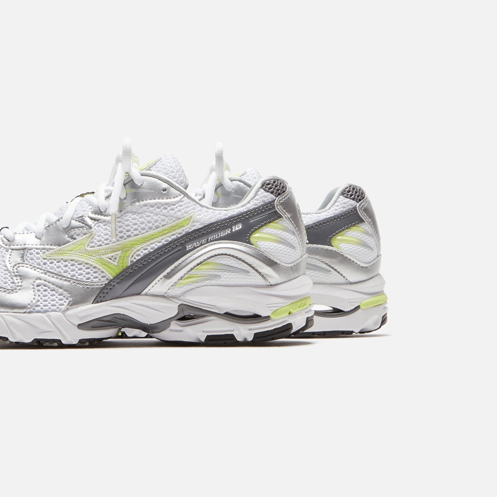 Mizuno Wave Rider 10 - White / Sunny Lime / Silver